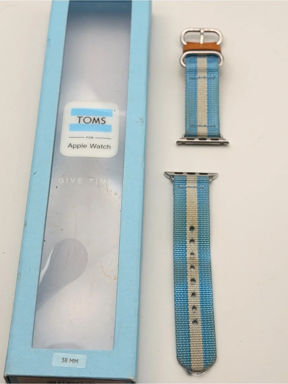 Tom’s Cotton Apple Watch Band, Blue& white, 38/40/41mm, With Box